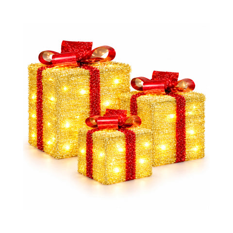 Set de 3 cadeaux lumineux à piles, 51 LED blanc chaud