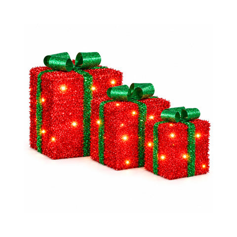 Set de 3 cadeaux lumineux à piles, 51 LED blanc chaud