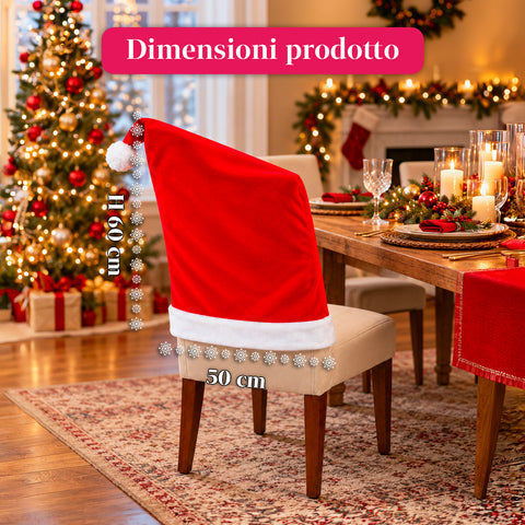 Housse de chaise de Noël en forme de bonnet de Père Noël 50x60 cm