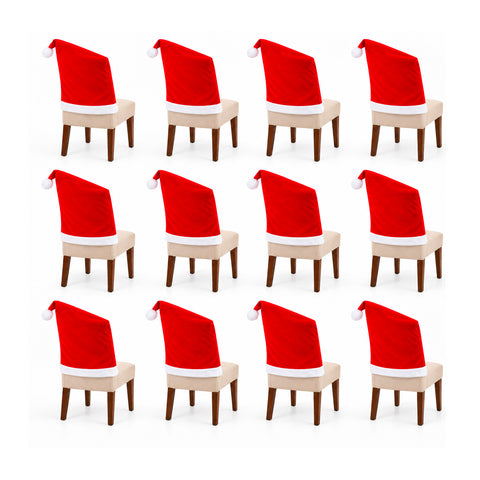 Housse de chaise de Noël en forme de bonnet de Père Noël 50x60 cm