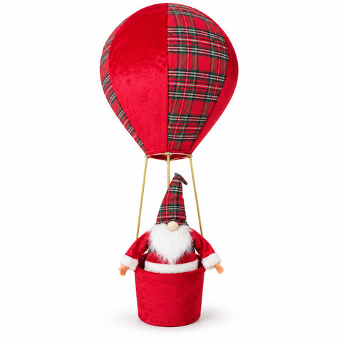 Montgolfière de Noël avec Père Noël ou lutin, LED 92 cm