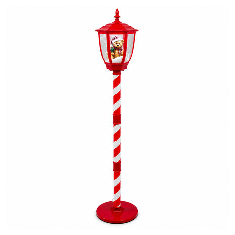 Lampadaire de Noël avec neige soufflée, musique et lumières LED – 4 variantes