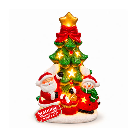 Statuette de Noël lumineuse en céramique de 26 cm avec LED, 10 modèles