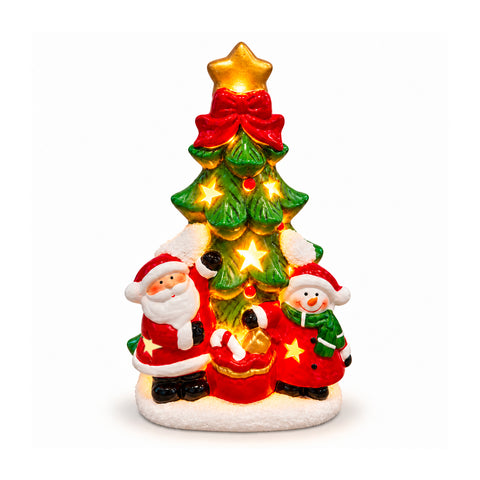 Statuette de Noël lumineuse en céramique de 26 cm avec LED, 10 modèles