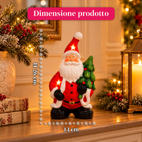 Statuette de Noël lumineuse en céramique de 26 cm avec LED, 10 modèles