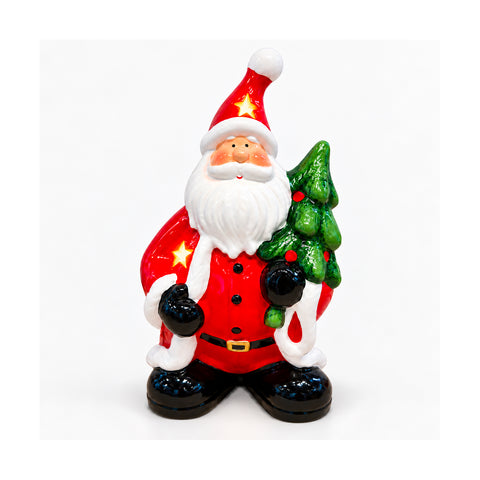 Statuette de Noël lumineuse en céramique de 26 cm avec LED, 10 modèles