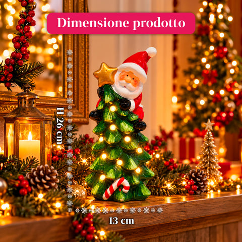 Statuette de Noël lumineuse en céramique de 26 cm avec LED, 10 modèles