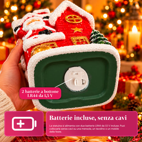Statuette de Noël lumineuse en céramique de 26 cm avec LED, 10 modèles