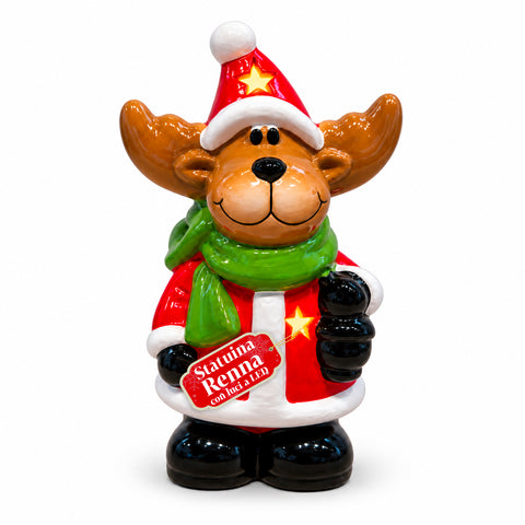 Statuette de Noël lumineuse en céramique de 26 cm avec LED, 10 modèles