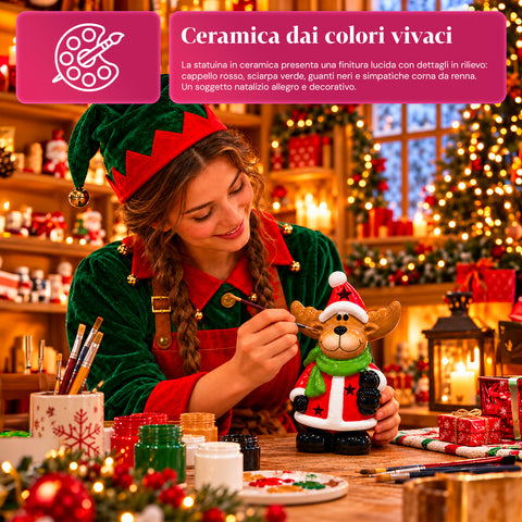 Statuette de Noël lumineuse en céramique de 26 cm avec LED, 10 modèles