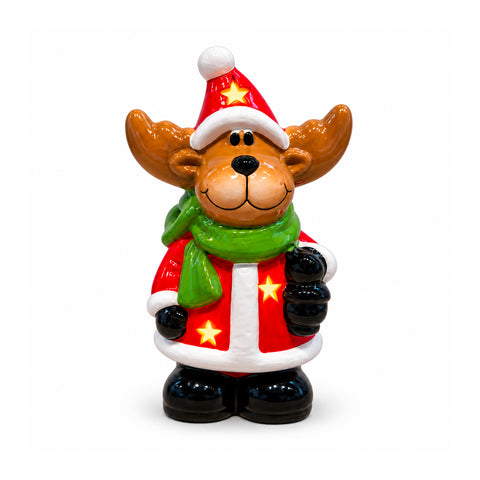 Statuette de Noël lumineuse en céramique de 26 cm avec LED, 10 modèles