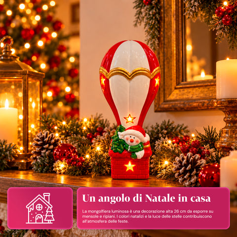 Statuette de Noël lumineuse en céramique de 26 cm avec LED, 10 modèles