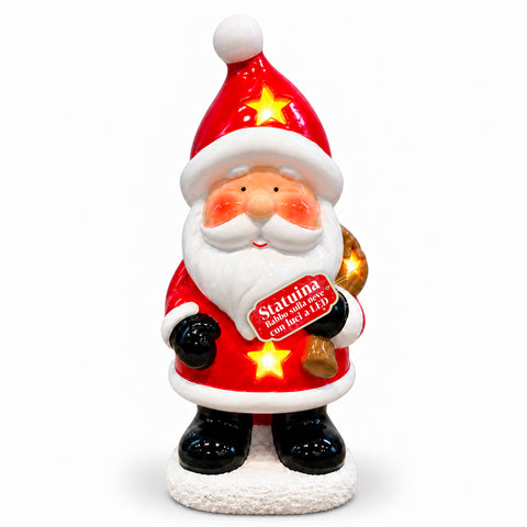Statuette de Noël lumineuse en céramique de 26 cm avec LED, 10 modèles