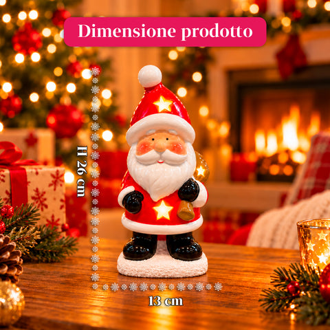 Statuette de Noël lumineuse en céramique de 26 cm avec LED, 10 modèles