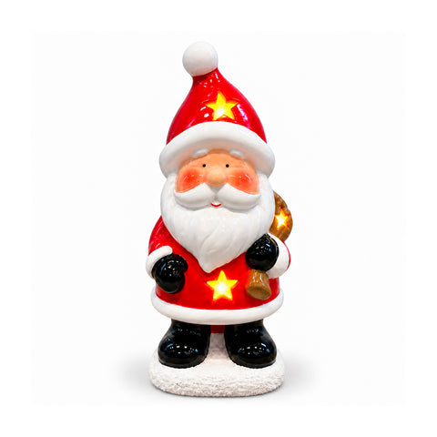 Statuette de Noël lumineuse en céramique de 26 cm avec LED, 10 modèles