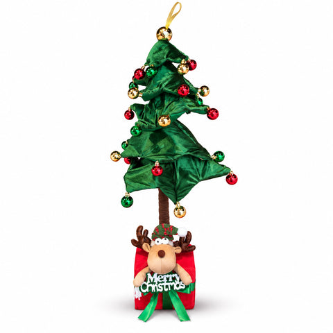 Sapin de Noël extensible de 90 et 95 cm avec paquet cadeau et personnages