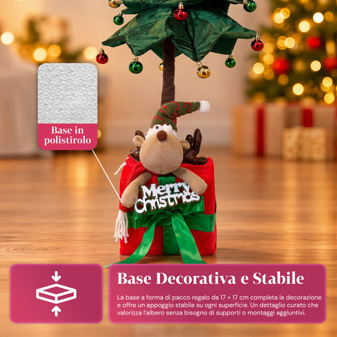 Sapin de Noël extensible de 90 et 95 cm avec paquet cadeau et personnages