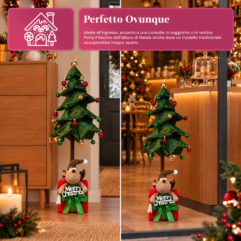 Sapin de Noël extensible de 90 et 95 cm avec paquet cadeau et personnages