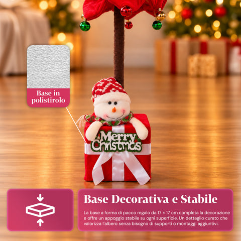 Sapin de Noël extensible de 90 et 95 cm avec paquet cadeau et personnages