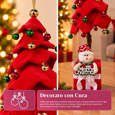 Sapin de Noël extensible de 90 et 95 cm avec paquet cadeau et personnages