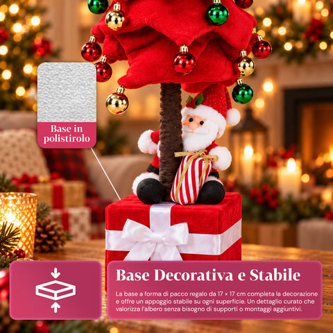 Sapin de Noël extensible de 90 et 95 cm avec paquet cadeau et personnages