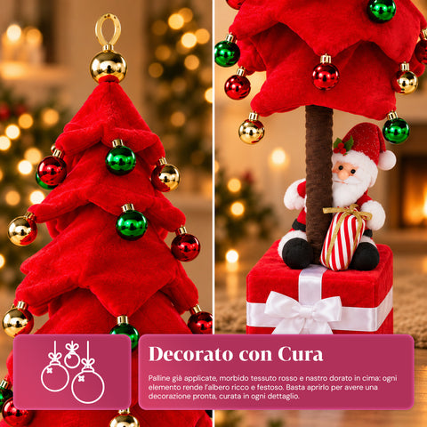 Sapin de Noël extensible de 90 et 95 cm avec paquet cadeau et personnages