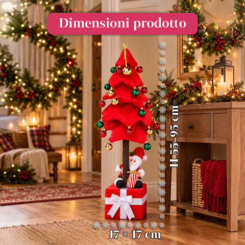 Sapin de Noël extensible de 90 et 95 cm avec paquet cadeau et personnages