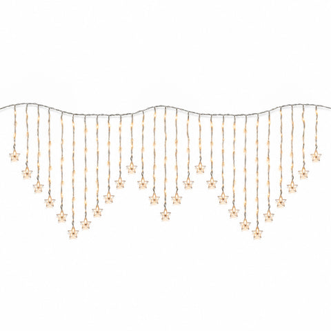Rideau lumineux de Noël avec étoiles, 222 LED blanc chaud, 360x100 cm