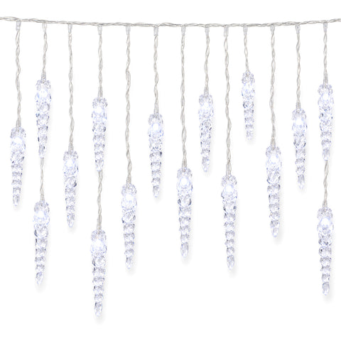 Rideau lumineux de Noël en glaçons, 176 LED blanc froid, 225x140 cm
