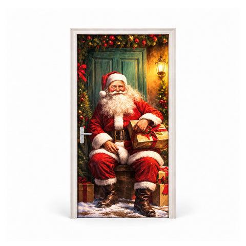 Housse de porte de Noël décorée, tissu pour porte 90x220 cm, 8 motifs, décoration de Noël avec impression numérique