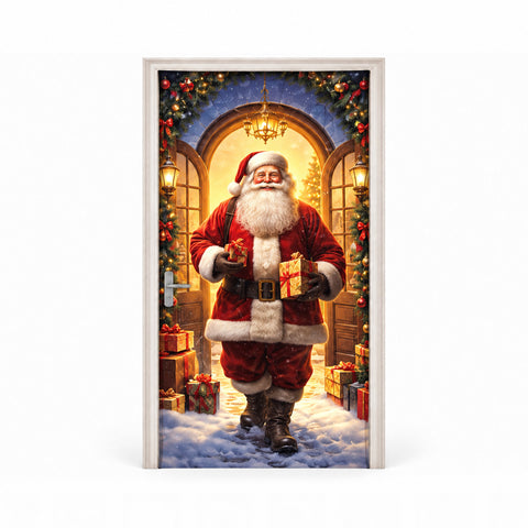 Housse de porte de Noël décorée, tissu pour porte 90x220 cm, 8 motifs, décoration de Noël avec impression numérique