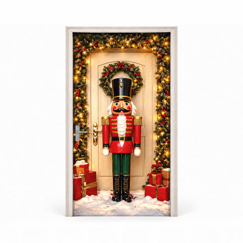 Housse de porte de Noël décorée, tissu pour porte 90x220 cm, 8 motifs, décoration de Noël avec impression numérique