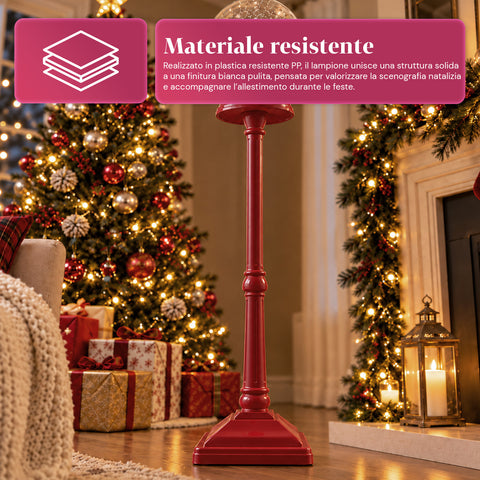 Lampadaire de Noël avec neige soufflée, musique et lumières LED – 4 variantes