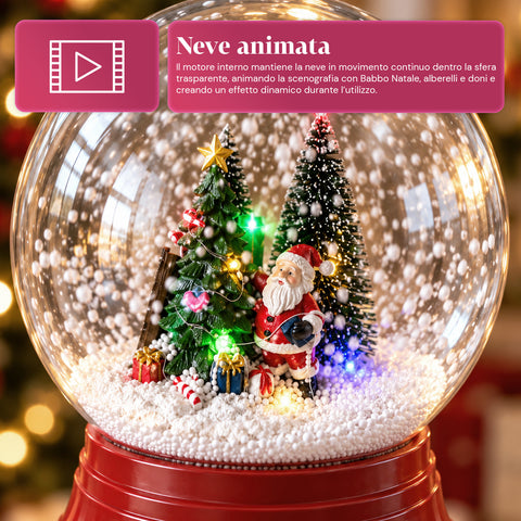 Lampadaire de Noël avec neige soufflée, musique et lumières LED – 4 variantes