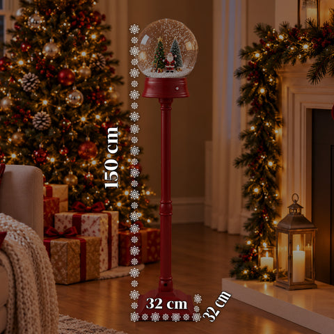 Lampadaire de Noël avec neige soufflée, musique et lumières LED – 4 variantes