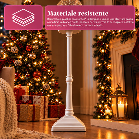 Lampadaire de Noël avec neige soufflée, musique et lumières LED – 4 variantes