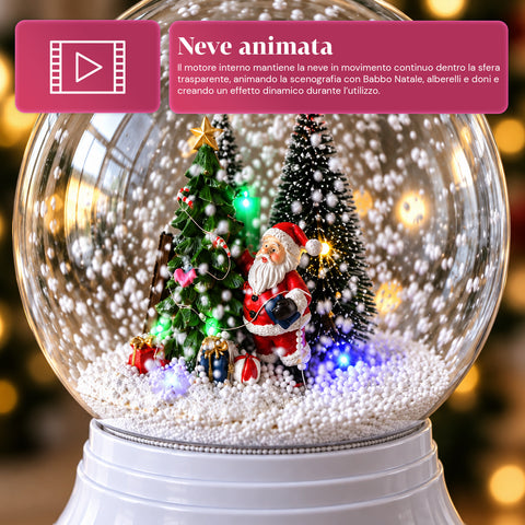 Lampadaire de Noël avec neige soufflée, musique et lumières LED – 4 variantes