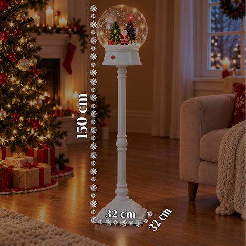 Lampadaire de Noël avec neige soufflée, musique et lumières LED – 4 variantes