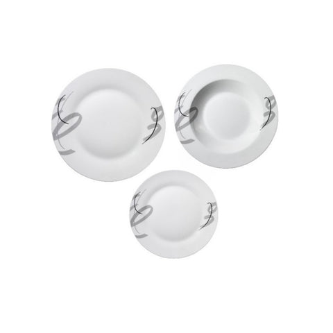 avilia servizio piatti 18 pz tondi con decoro fiotto in porcellana ean 8056897151860