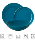 Servizio Piatti 18 Pezzi In Porcellana Twist Ottanio