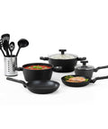 Batteria da Cucina Completa 13 Pezzi in Vari Colori con Mestoli Inclusi