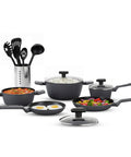 Batteria da Cucina Completa 13 Pezzi in Vari Colori con Mestoli Inclusi