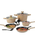 Batteria da Cucina Completa 13 Pezzi in Vari Colori con Mestoli Inclusi