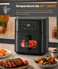 Friggitrice ad Aria 8l con Touch Led, 8 Programmi e Ricettario Incluso