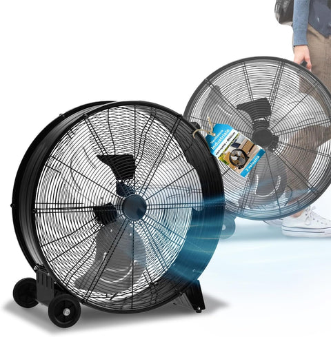 Ventilatore Industriale da Terra 240W 3 Pale in Metallo e 3 Velocità – Portatile