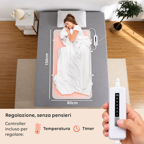 Couverture chauffante électrique pour matelas avec chauffage rapide et 6 températures