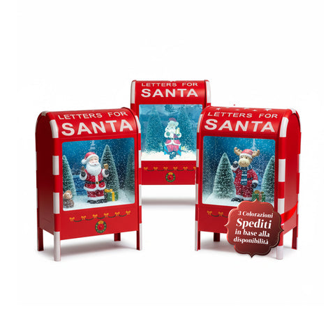 Boîte aux lettres de Noël avec Père Noël – LED, Musique et Effet Neige