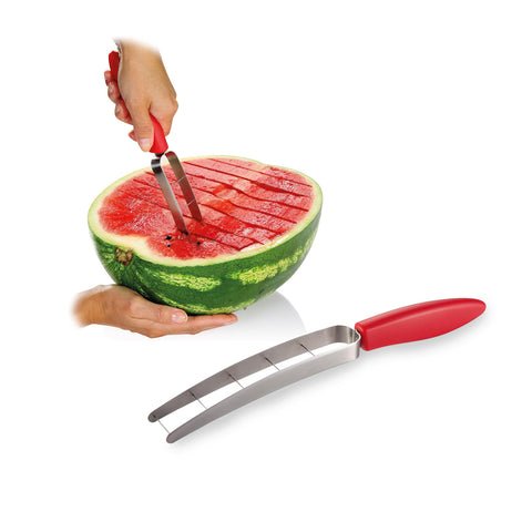 Tranche-melon et tranche-pastèque en inox 27,5cm – Coupe cubes et tranches facile