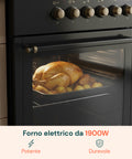 Cucina 60cm con 4 Fuochi e Forno Elettrico 1900W – Classica e Potente