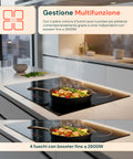 Fornello a Induzione da Incasso con 4 Zone Cottura – Potenza 7200W